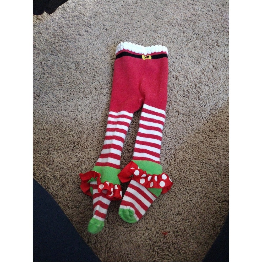 Mud pie Santa tights toddler size. E4